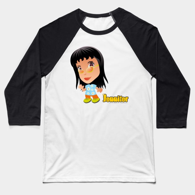 "Jennifer" - Little People of Technopolis Baseball T-Shirt by George Barakoukakis